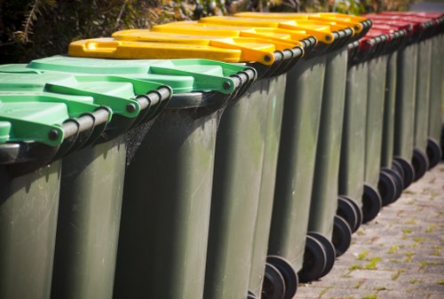Waste collection truck in Palmersgreen neighborhood