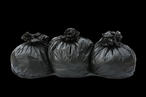 Different types of waste being sorted for recycling